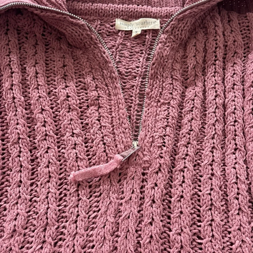 Simply Southern Mauve Cable Knit Sweater